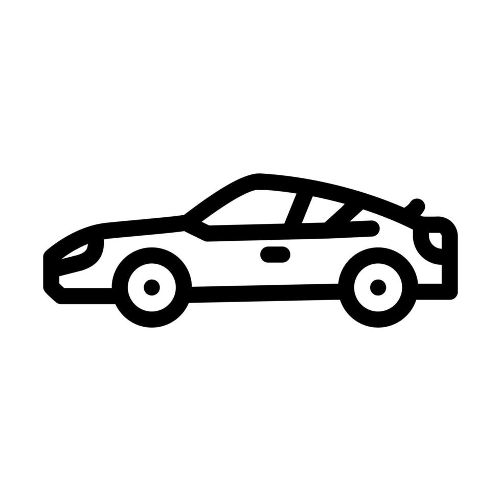 Ilustración de vector de icono de línea de coche deportivo coupe