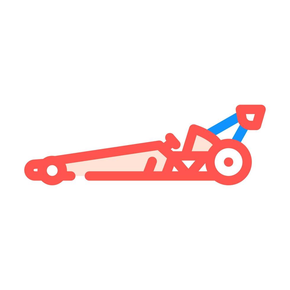 Ilustración de vector de icono de color de coche deportivo dragster