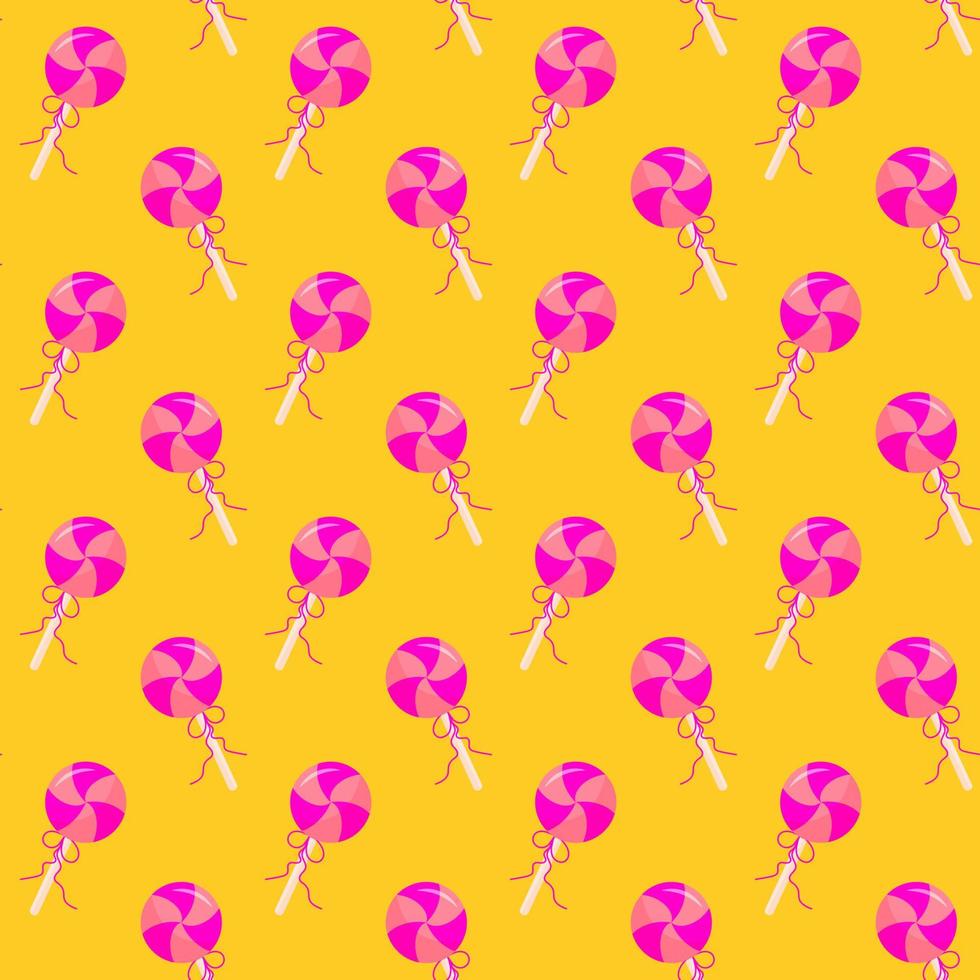 Seamless pattern with swirl lollipops. vector