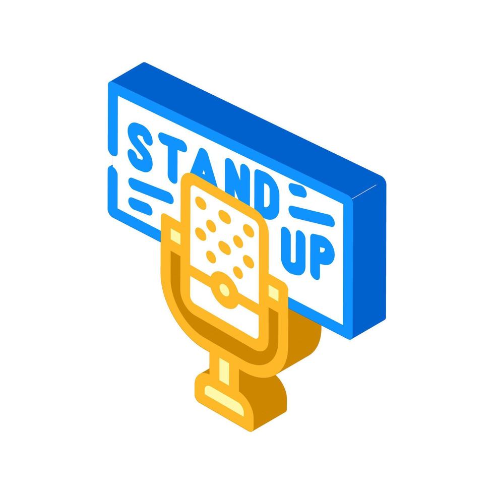 standup event isometric icon vector illustration color