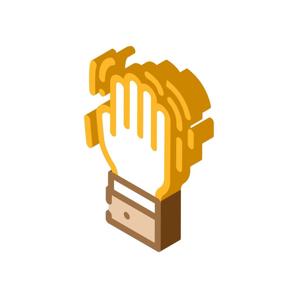 shaking hand fear isometric icon vector illustration