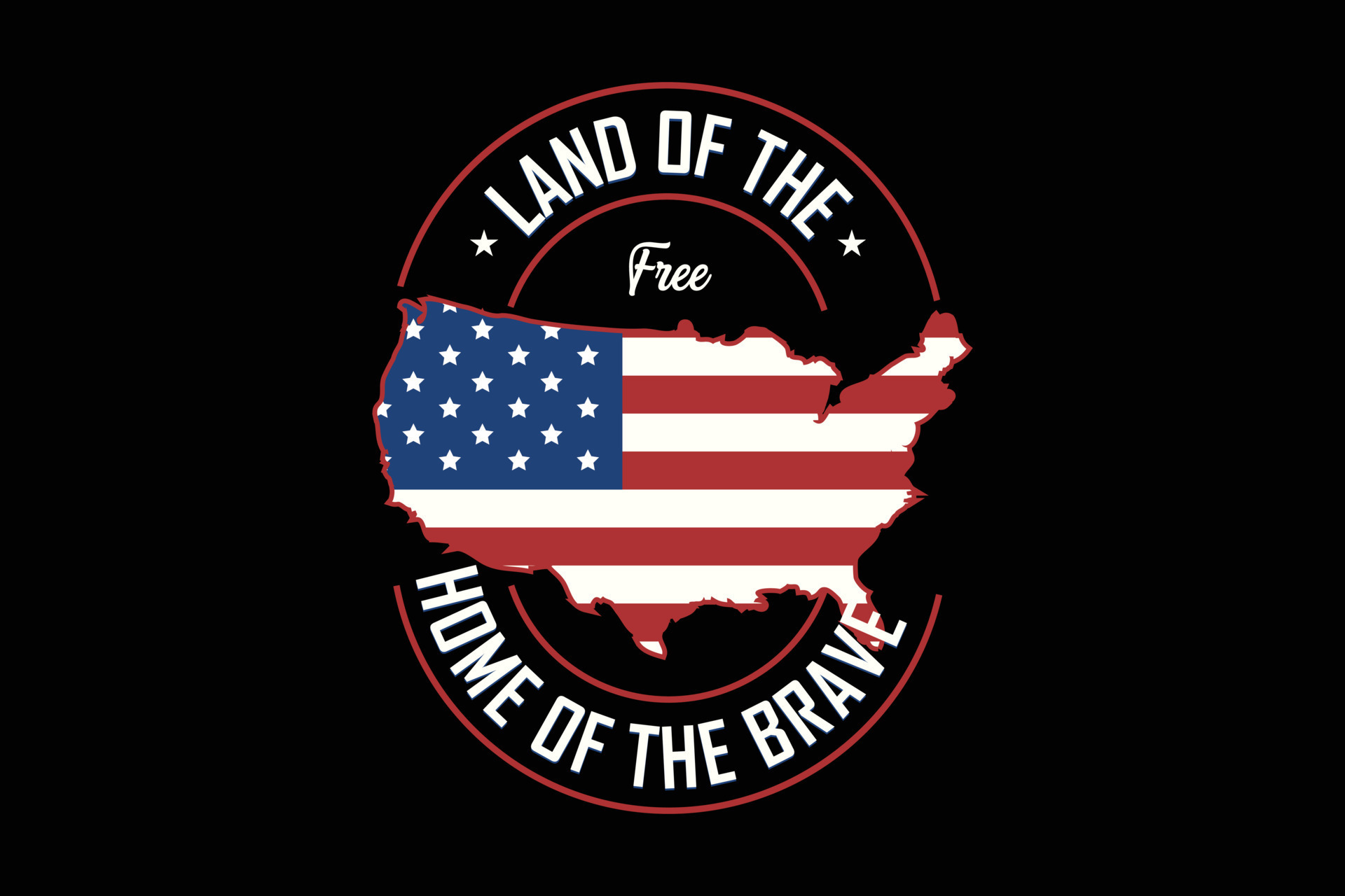 Land of the free home of the brave typography 4th of July tshirt 8297453 Vector Art at Vecteezy