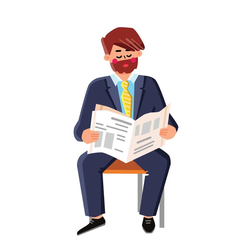 Business Newspaper Reading Businessman Vector