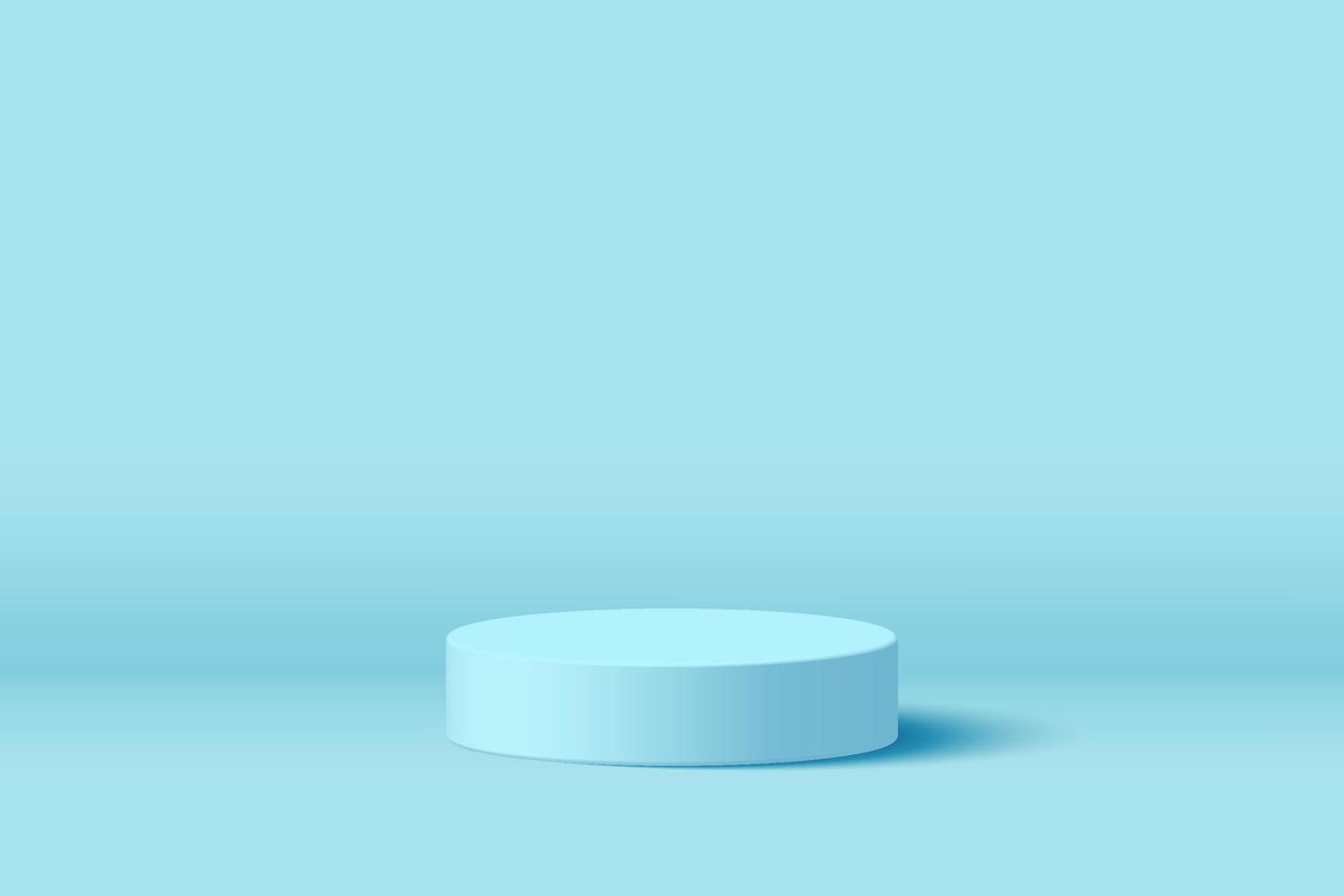 Blue pastel product podium scene mock up vector