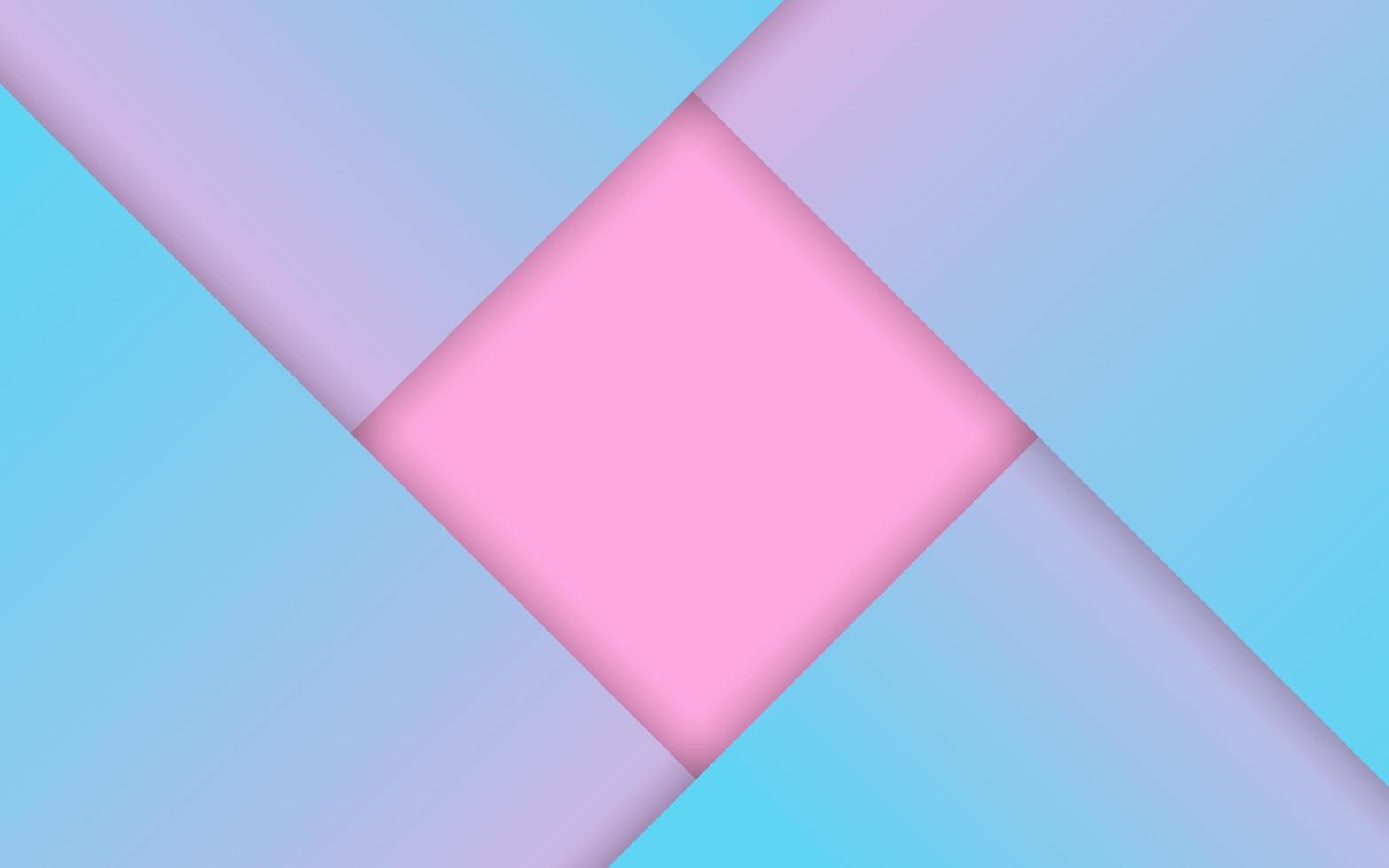 fondo de origami geométrico abstracto degradado pastel. estilo de línea de geometría plana colorida para el diseño de la presentación. banner de plantilla cuadrada azul y rosa. ilustración vectorial vector