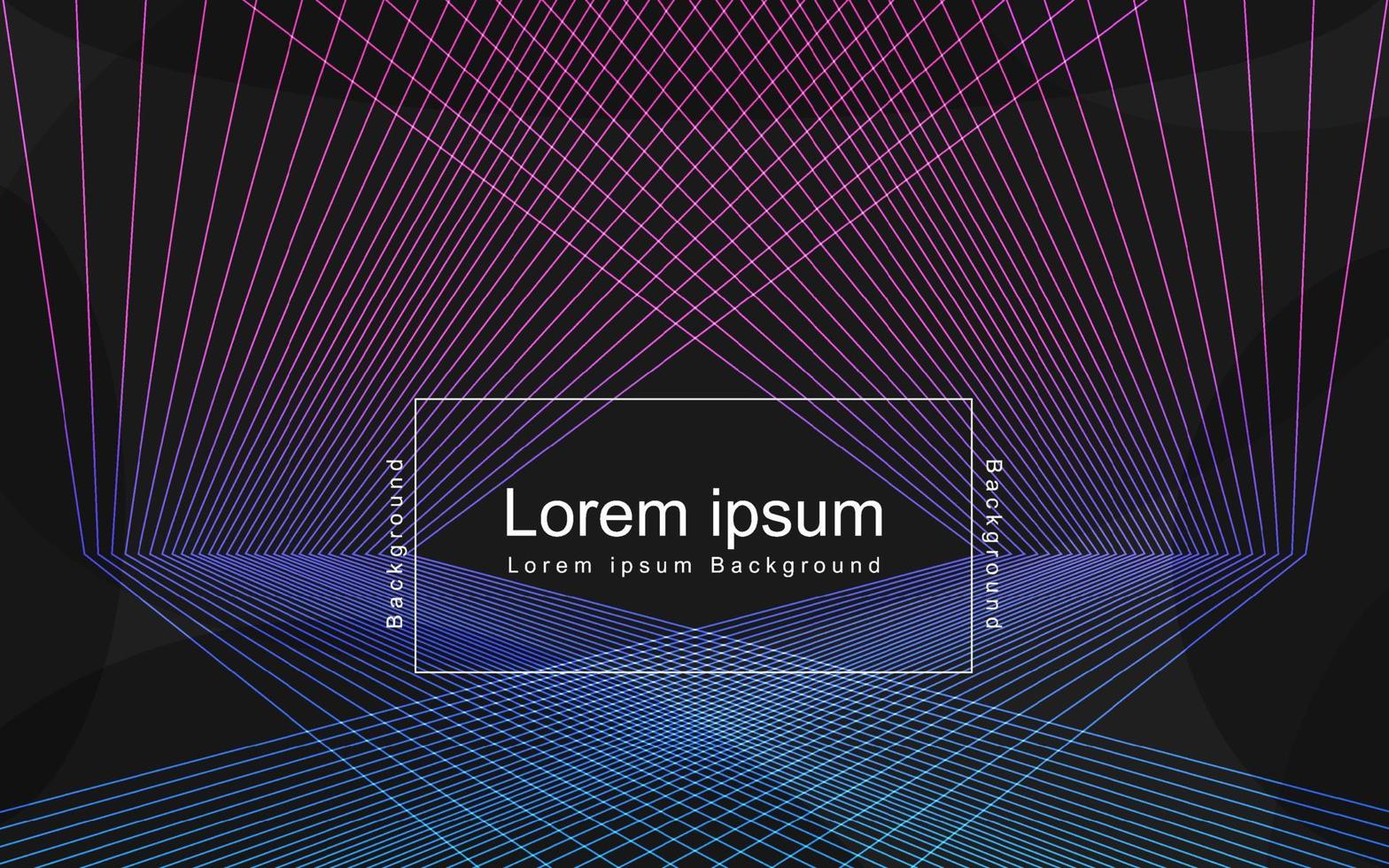 Gradient lines abstract geometric shape background. colorful ray neon geometry line style for presentation layout. Blue and pink rectangle template banner. vector illustration