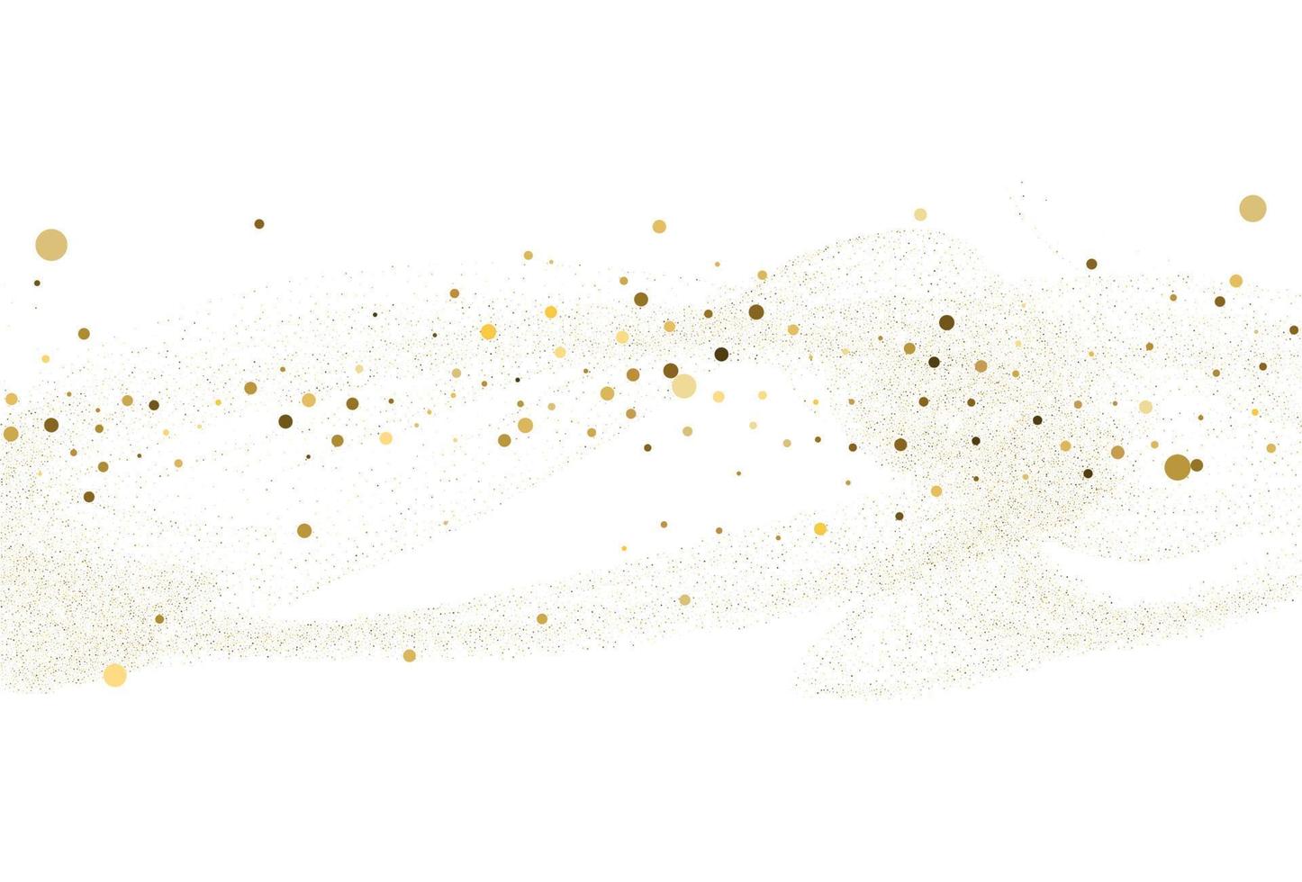 Light gold glitter round confetti background. vector