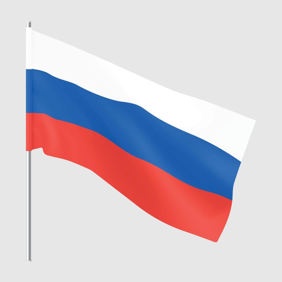 Russia flag. National realistic flag of Russian Federation. vector