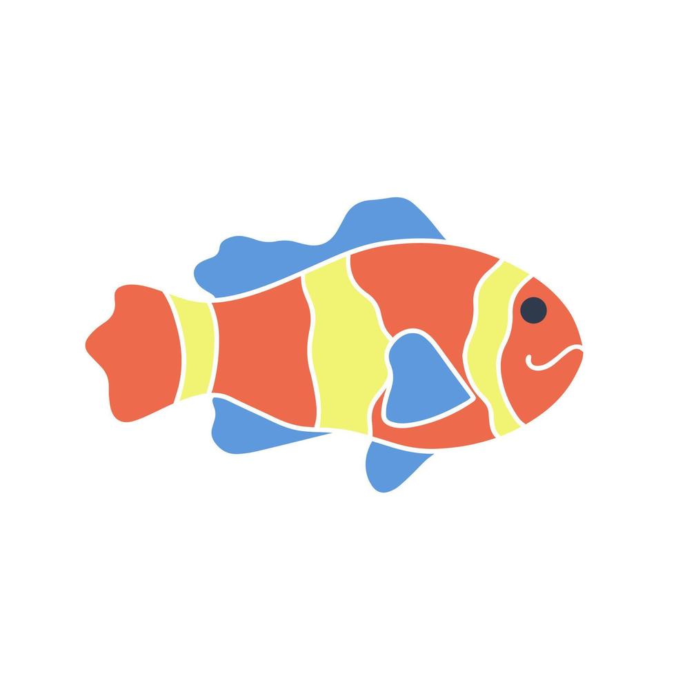 Bright cute cartoon fish icon vector