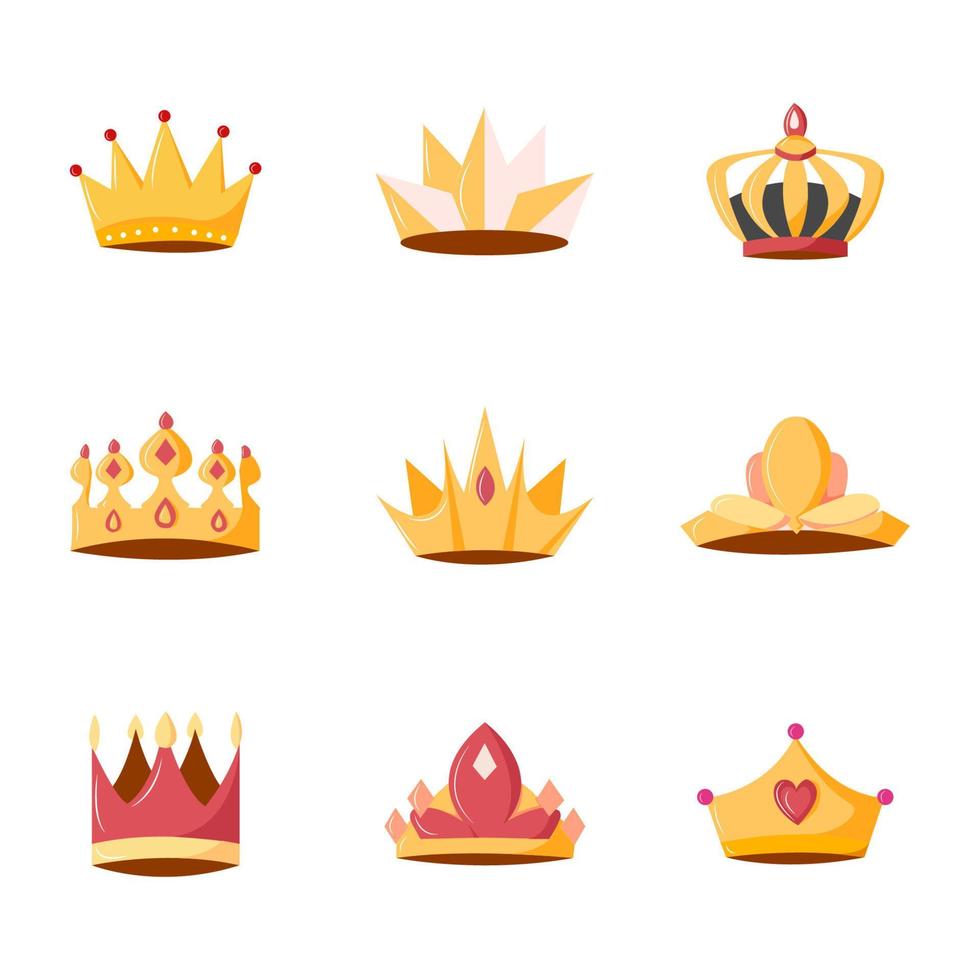 Crown Icons Set vector