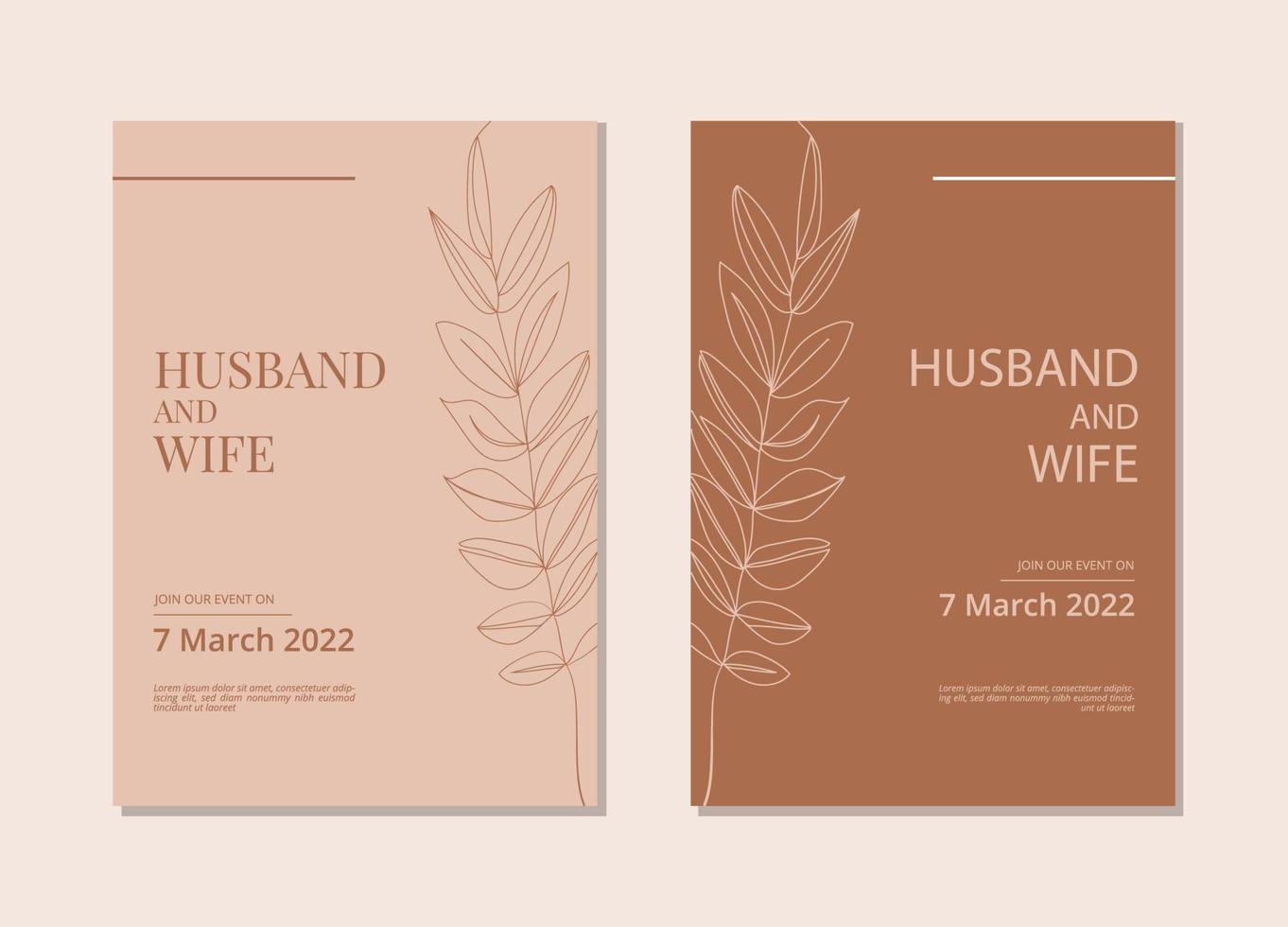 hand draw floral wedding invitation crad design template vector