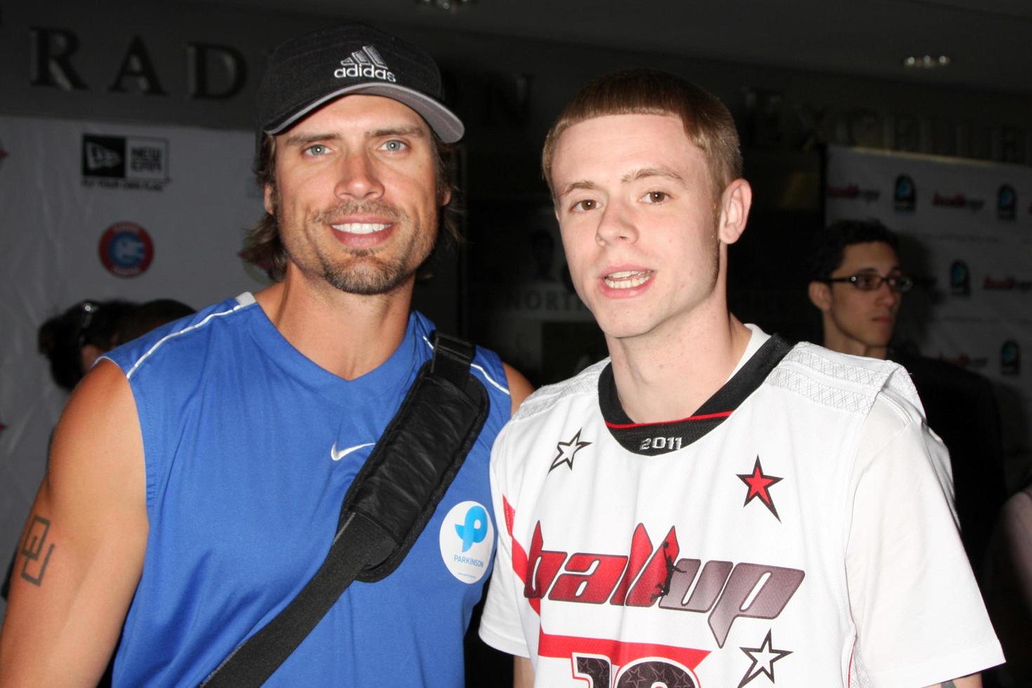 LOS ANGELES, MAY 1 - Joshua Morrow, Grayson Boucher arriving at the 1st Annual Ball Up Celebrity Streetball Game at Cal State Northridges Matadome Stadium on May 1, 2011 in Northridge, CA photo