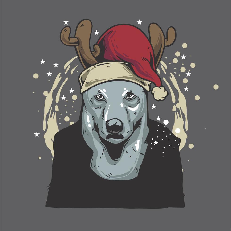 dogs celebrating christmas 2022 vector