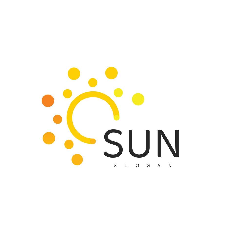 plantilla de logotipo de sol, ilustración de diseño de icono vector