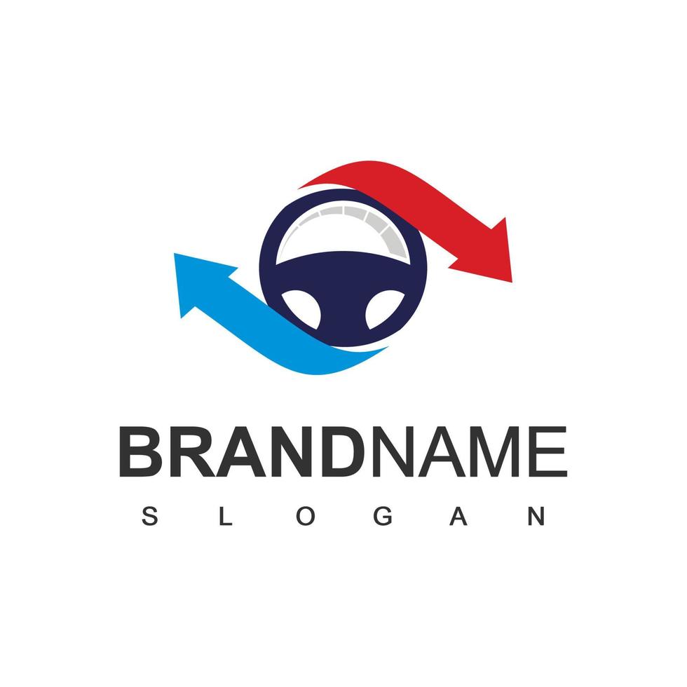 logotipo de la oferta de automóviles, alquiler de automóviles, concesionario de automóviles y concepto de logotipo de intercambio de automóviles vector