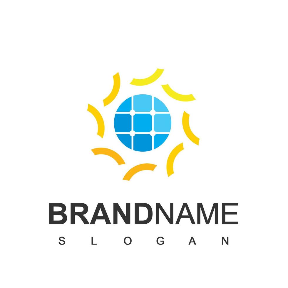 Solar Cell Logo Design Inspiration vector
