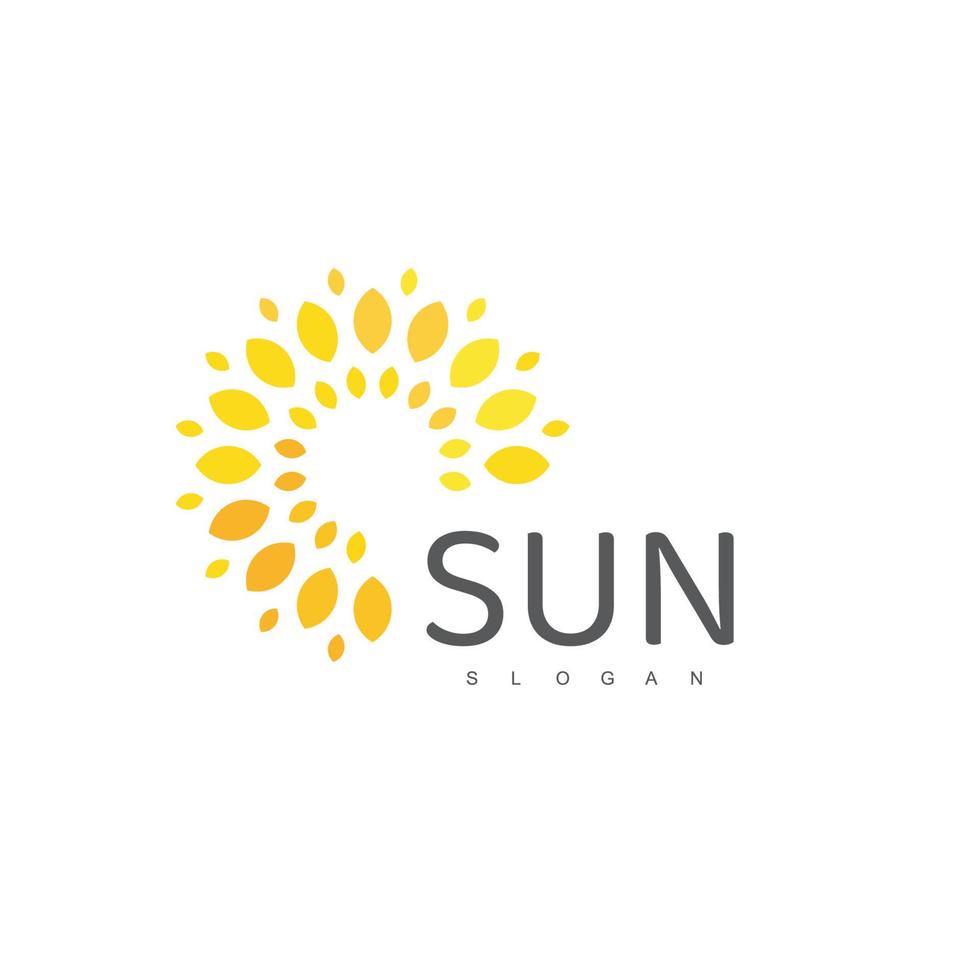 plantilla de logotipo de sol, ilustración de diseño de icono vector