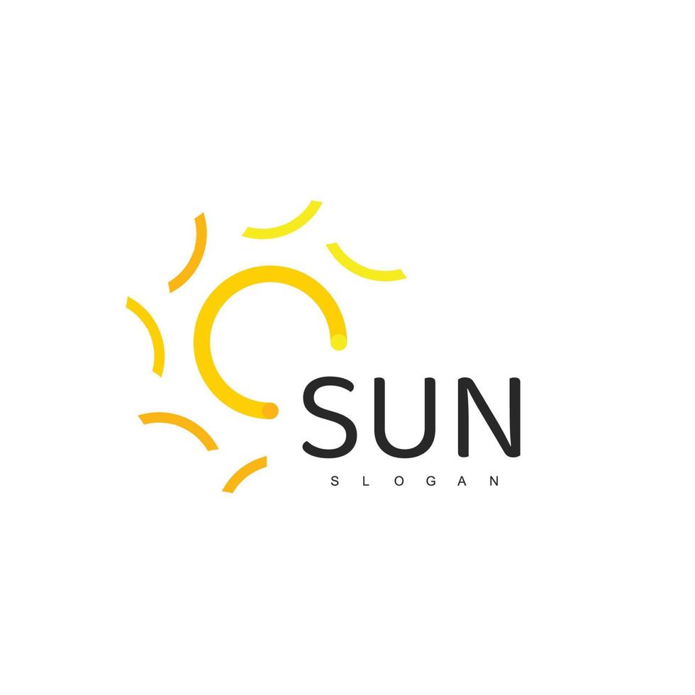 plantilla de logotipo de sol, ilustración de diseño de icono vector