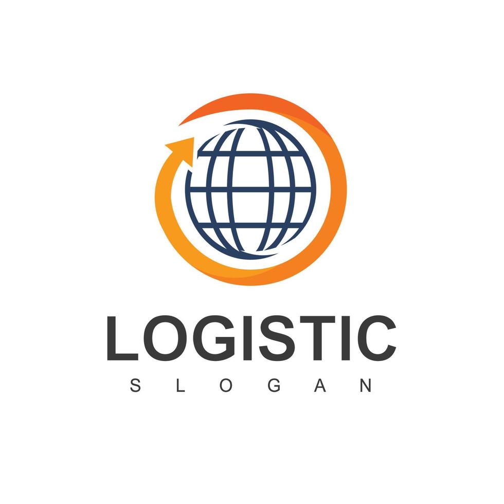 plantilla de logotipo logístico, icono de negocio de expedición y transporte vector