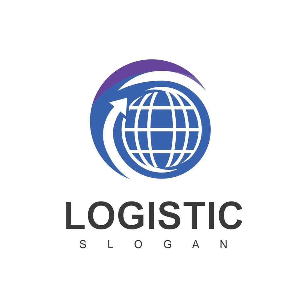 plantilla de logotipo logístico, icono de negocio de expedición y transporte vector