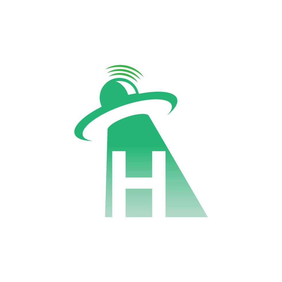 Ufo catch letter H icon design illustration vector