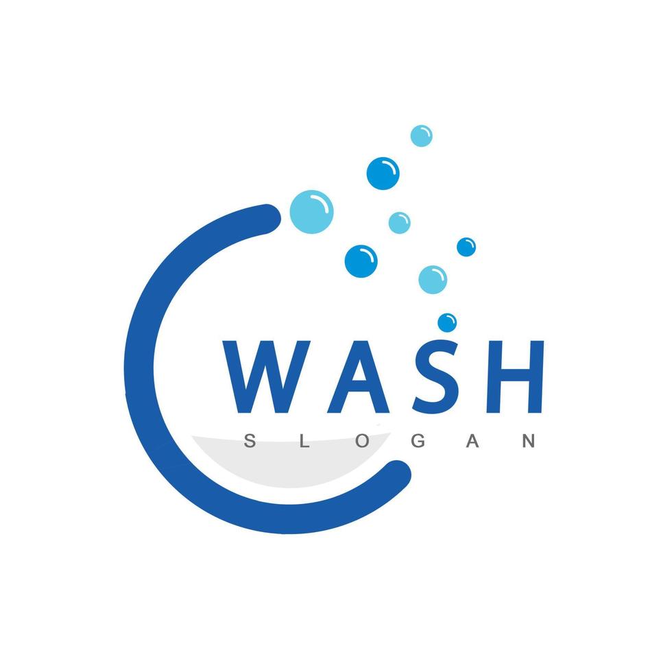Wash Logo Design Template, Suitable For Car Wash, Hand Wash, Laundry Or Other Washing Business Icon vector