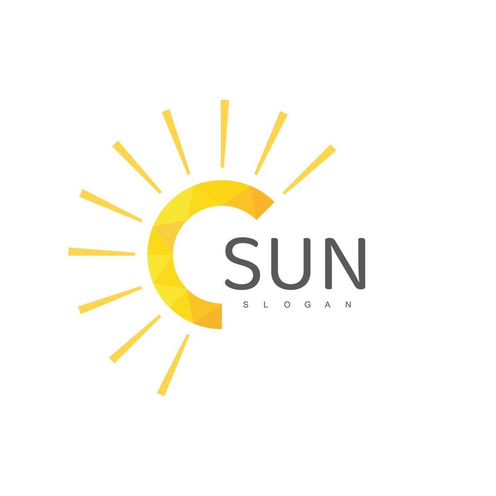 plantilla de logotipo de sol, ilustración de diseño de icono vector