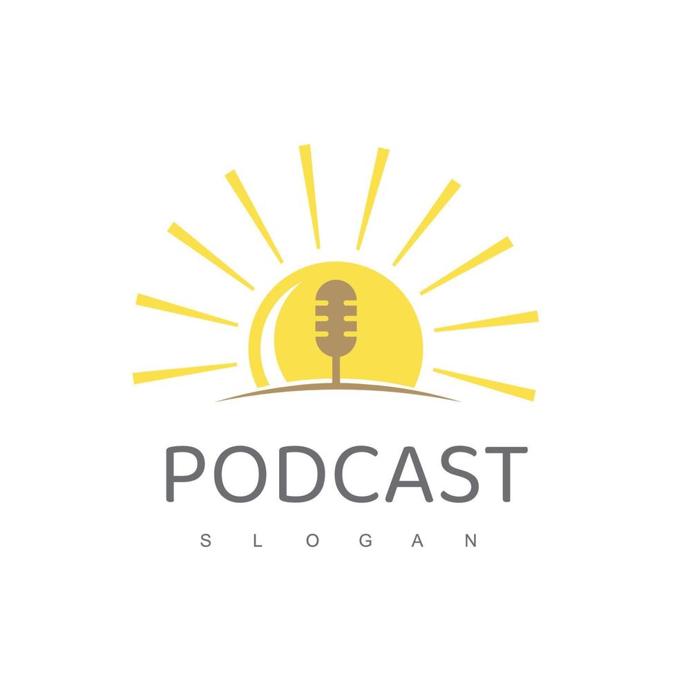 logotipo de micrófono para el símbolo de la empresa de negocios de podcast vector
