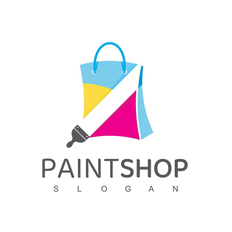 plantilla de diseño de logotipo de tienda de pintura vector