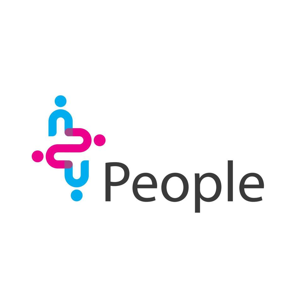 People Logo Vector In Isolated White Background