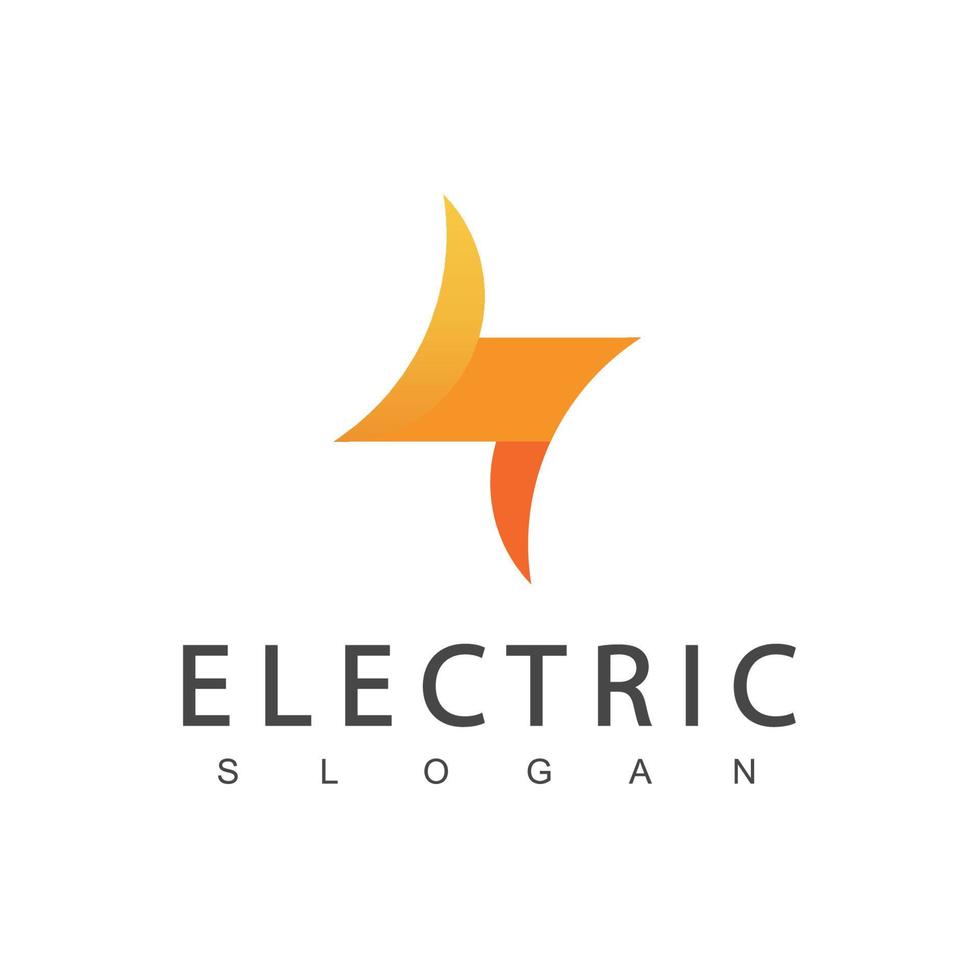 logotipo eléctrico con icono de perno vector