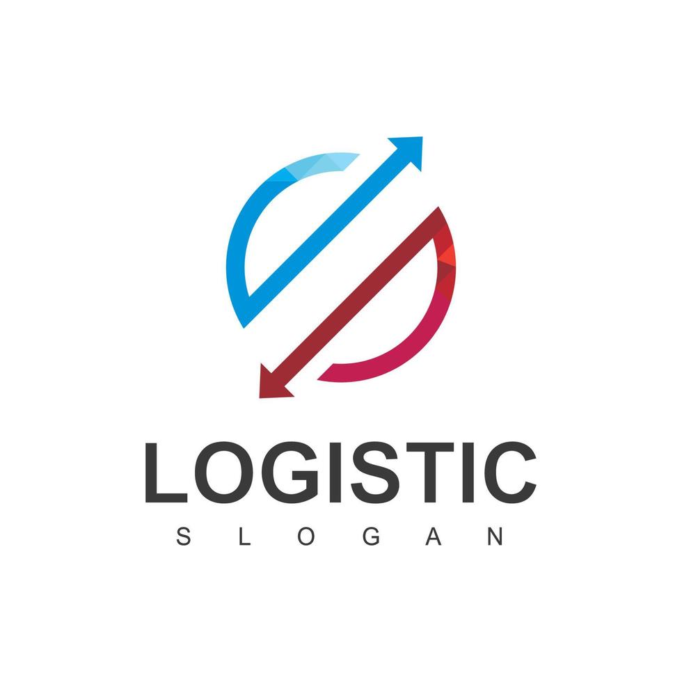 plantilla de logotipo logístico, icono de negocio de expedición y transporte vector