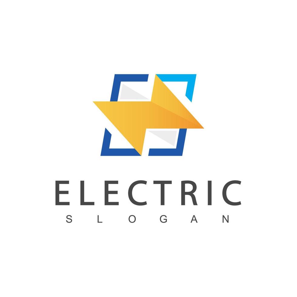 logotipo eléctrico con icono de perno vector