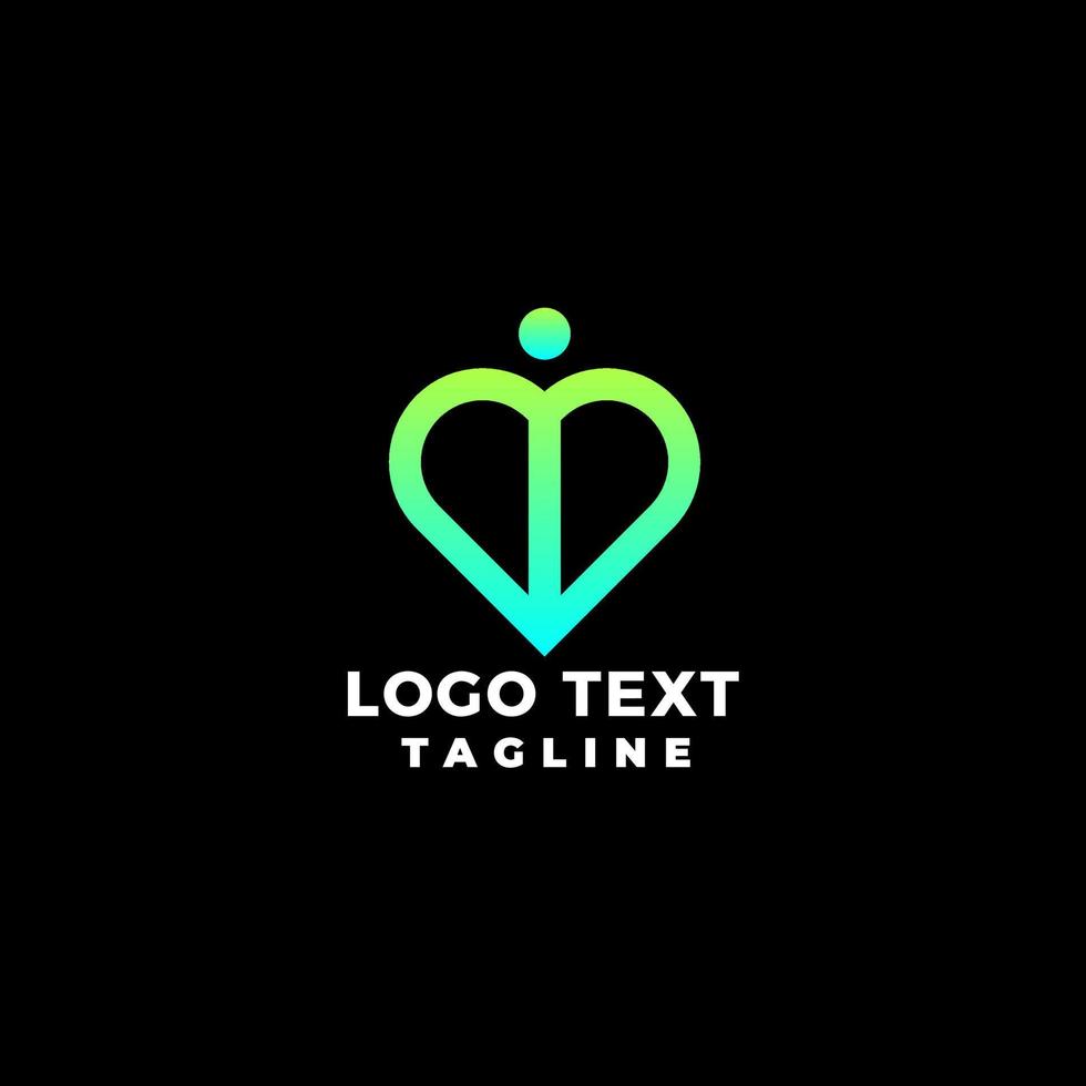 Letter I With Love Colorful Logo Design vector