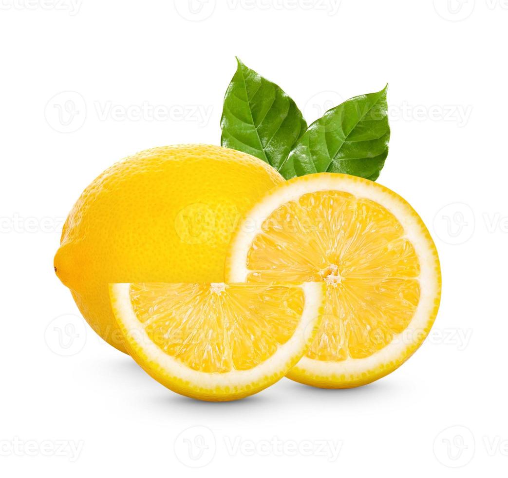 Fresh lemon isolated on white background photo