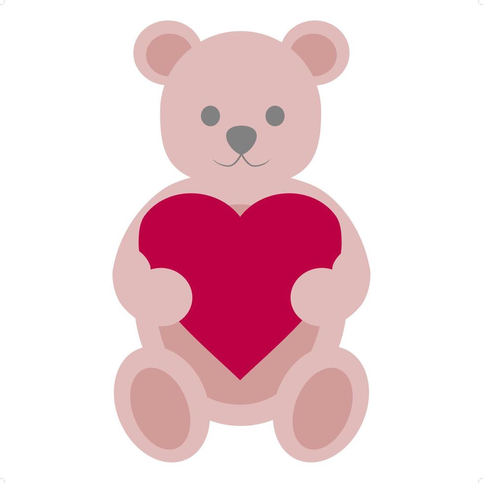 osito de peluche, tenencia, corazón vector