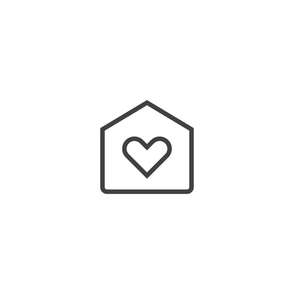 Love home line icon. linear style sign for mobile concept and web design. Outline vector icon. Symbol, logo illustration. Vector graphic