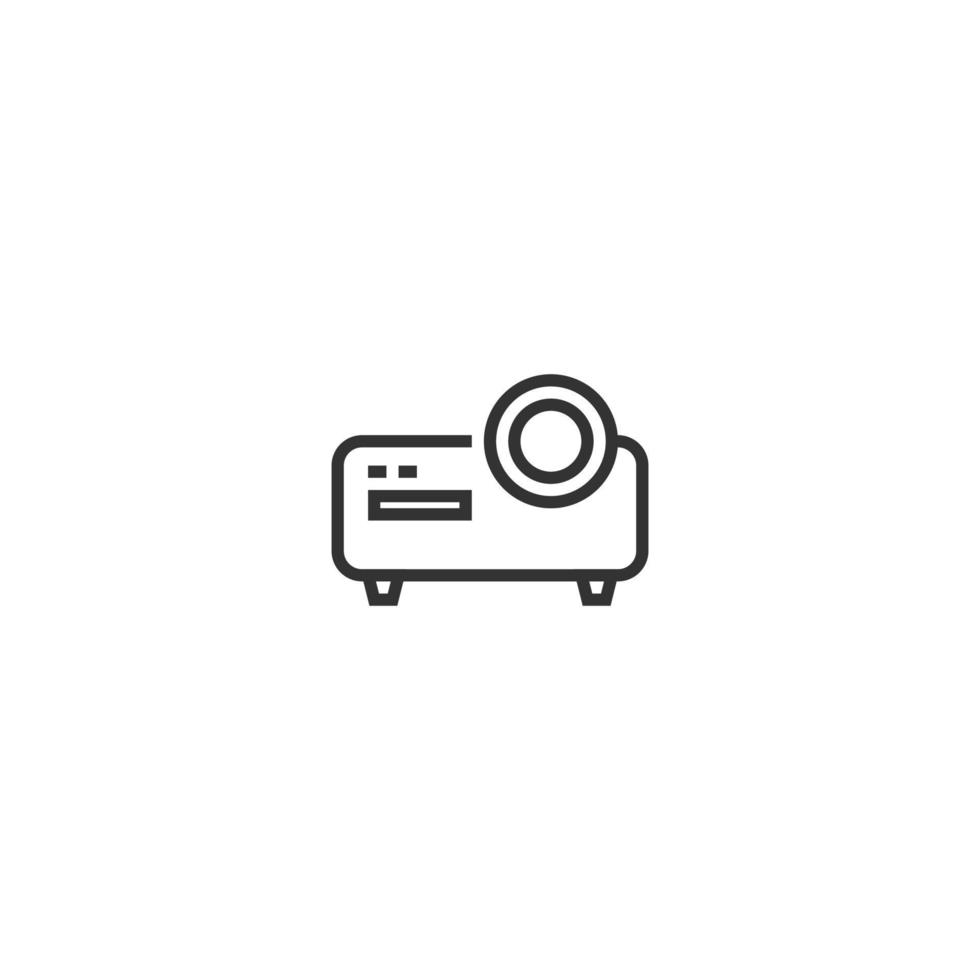 icono de línea del proyector. signo de estilo lineal para concepto móvil y diseño web. icono de vector de contorno. símbolo, ilustración de logotipo. gráfico vectorial