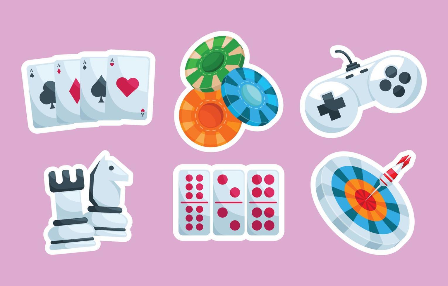 Set of Game Night Stickers vector