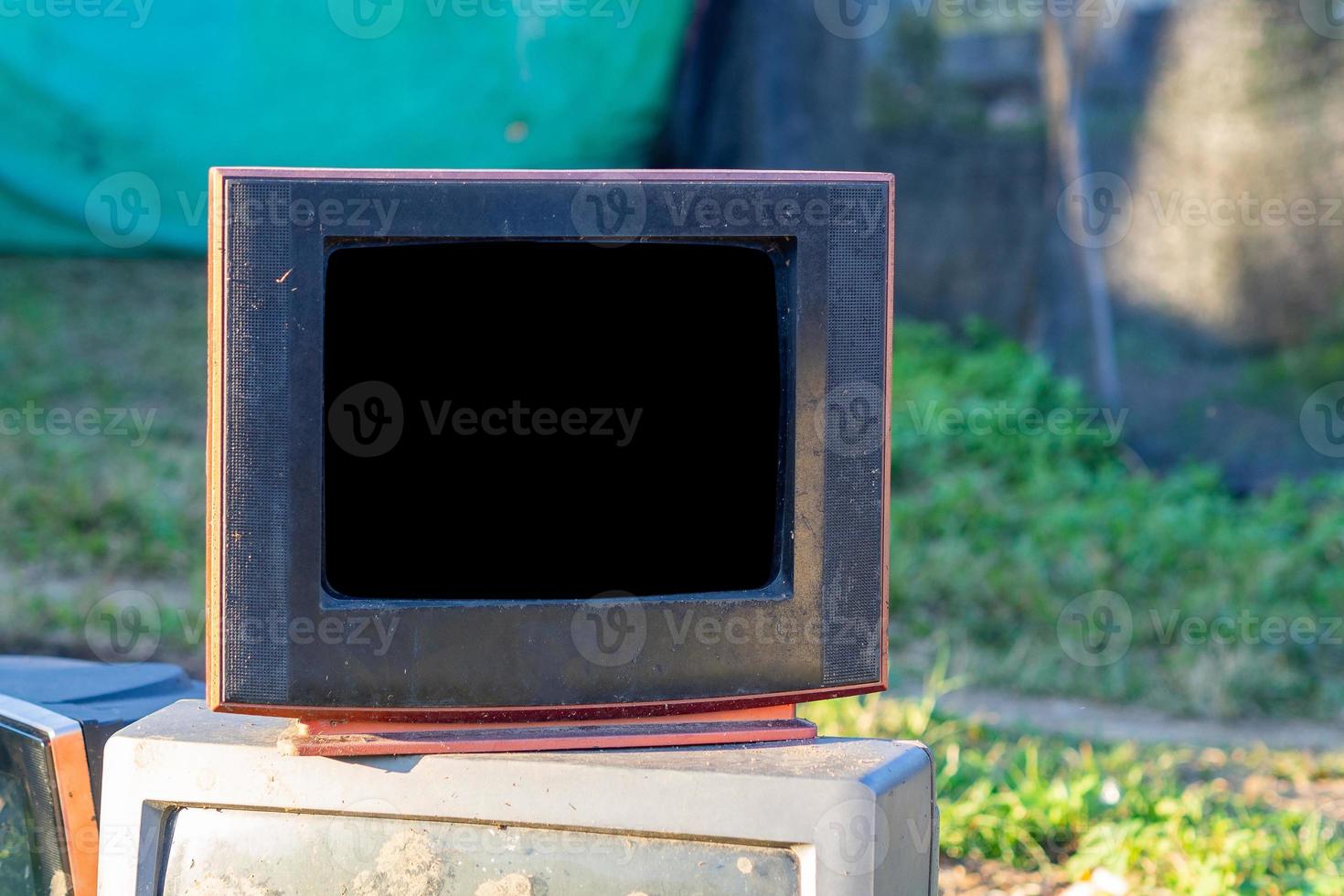 Broken old analog 90's television TV photo