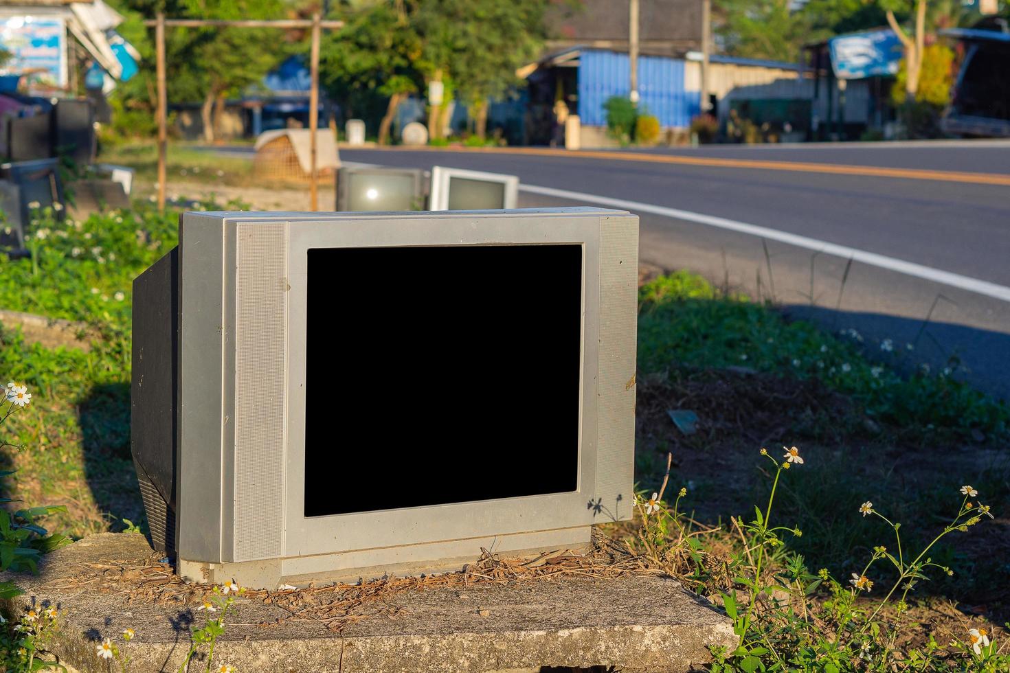 Broken old analog 90's television TV photo