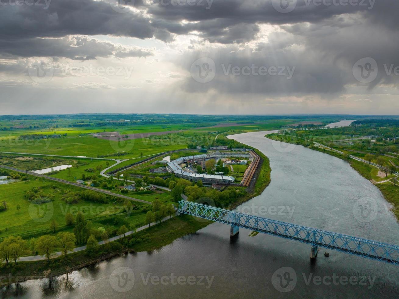 Beautiful aerial panoramic view shot of Daugavpils city photo