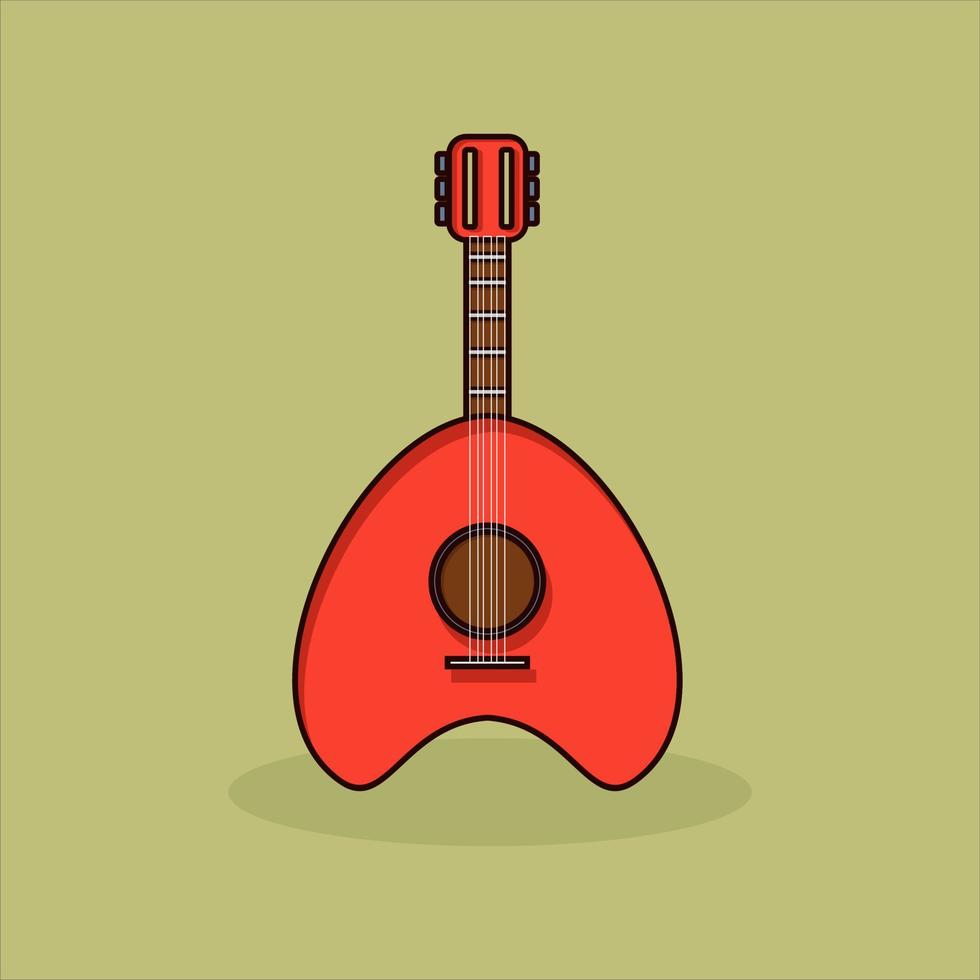 guitarra roja para musica vector