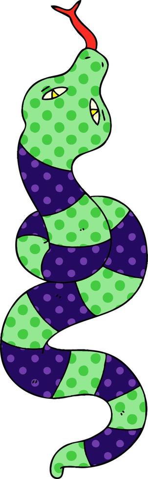 peculiar serpiente de dibujos animados estilo cómic vector