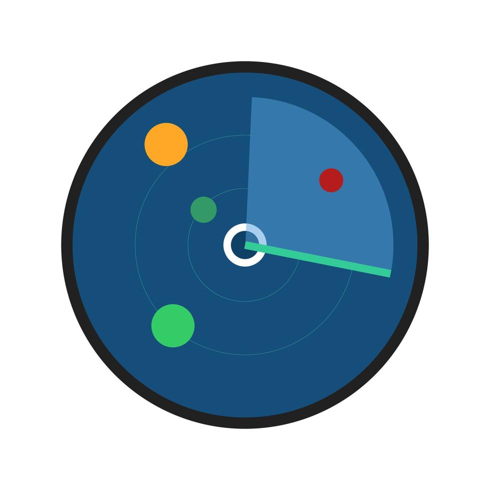 Radar Flat Multicolor Icon vector