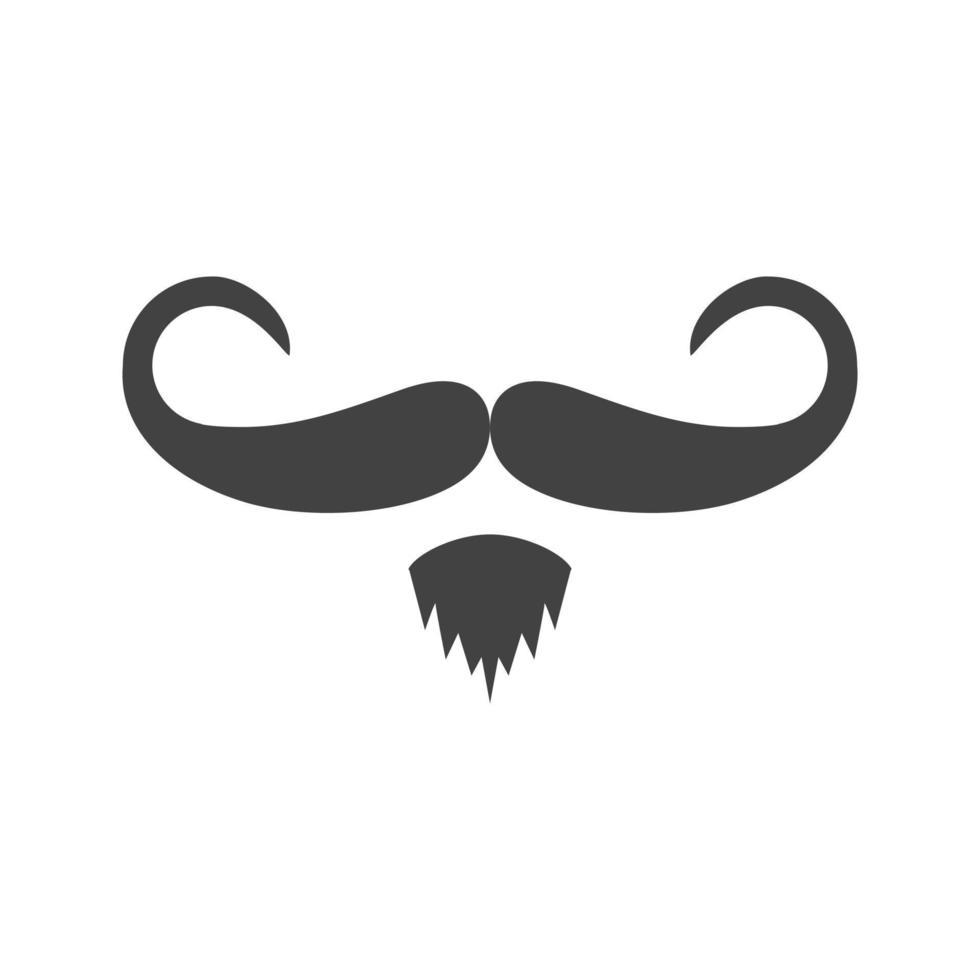 Moustache I Glyph Black Icon vector