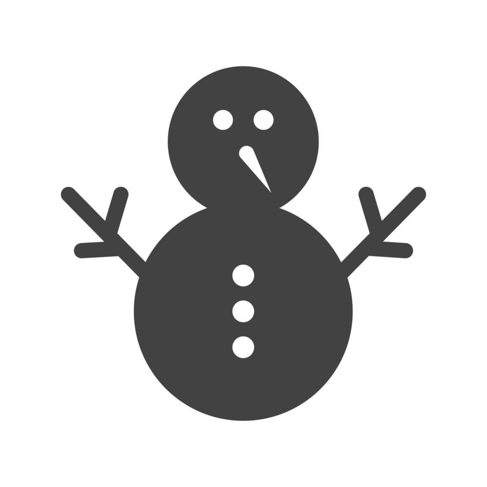 Snowman Glyph Black Icon vector