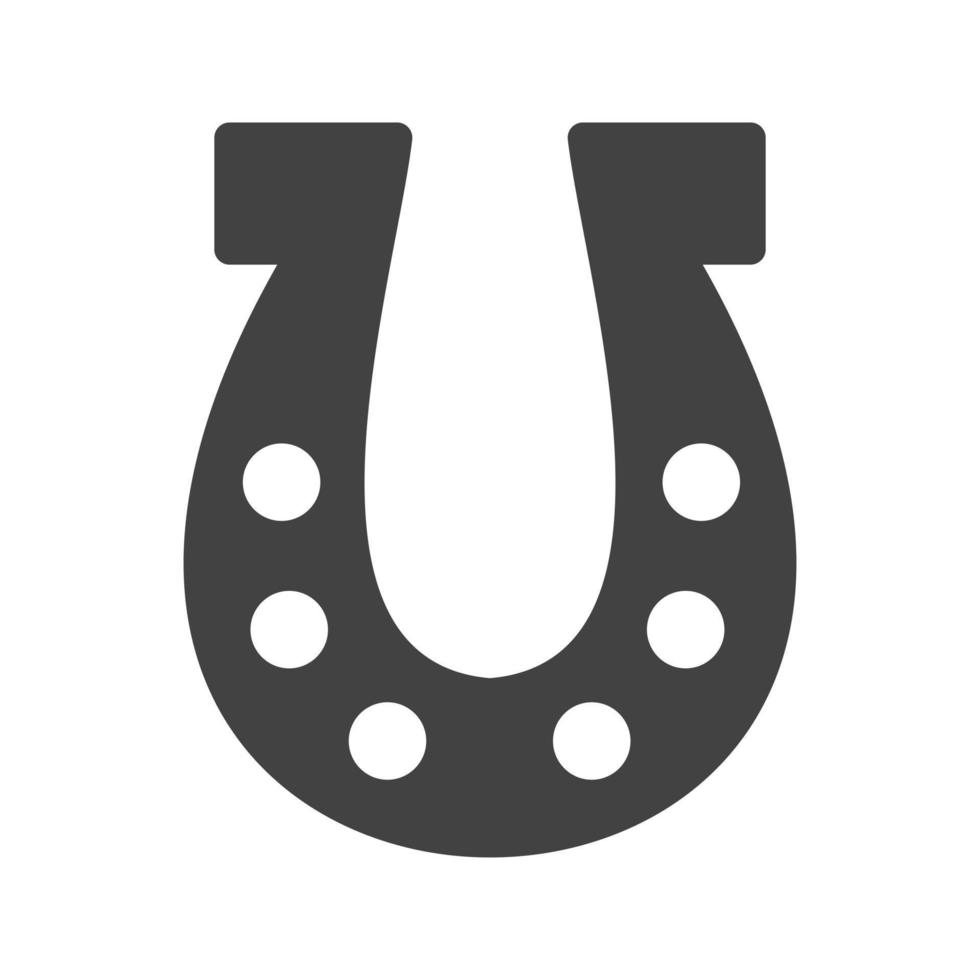 Horse Shoe Glyph Black Icon vector