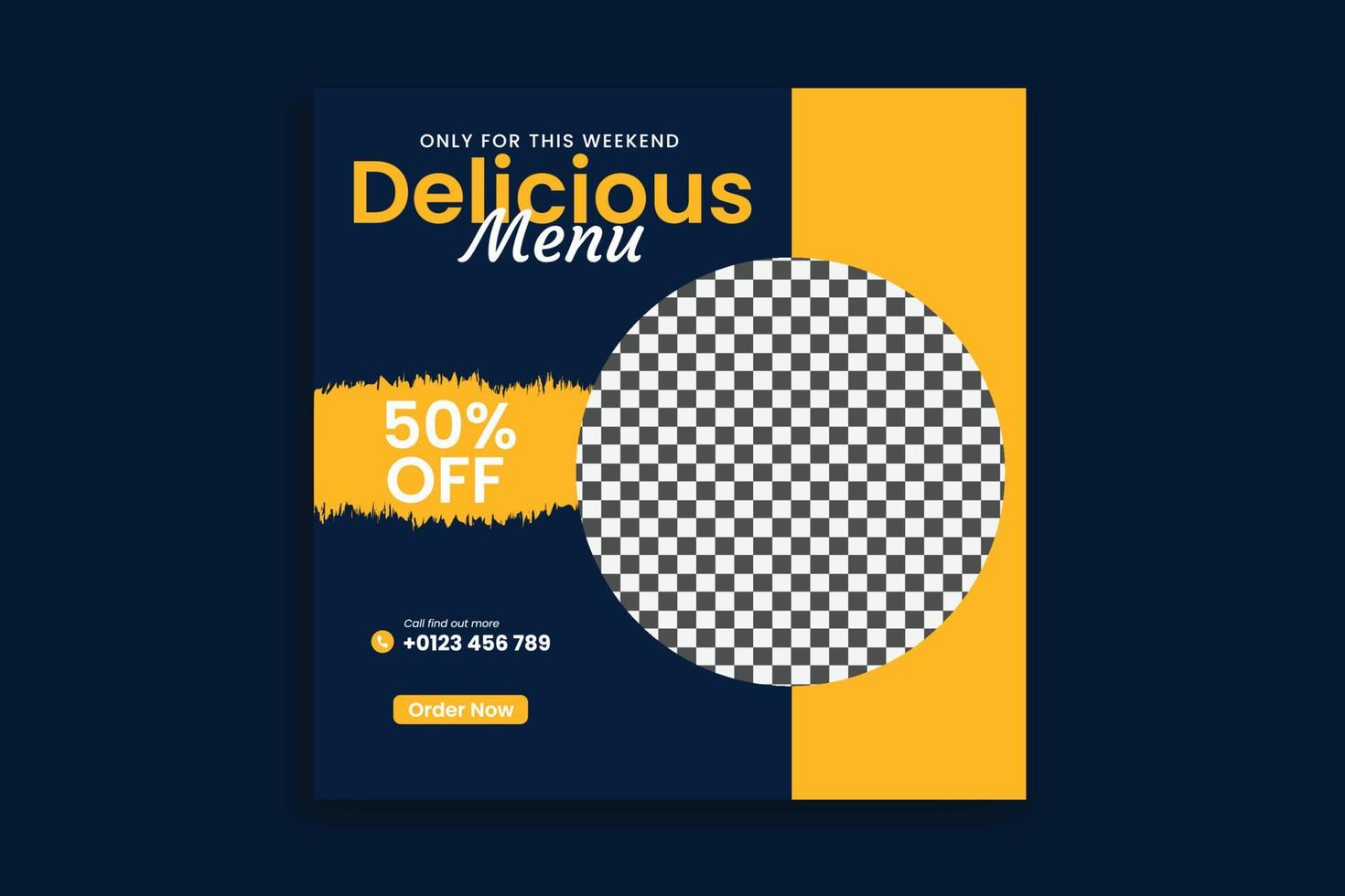 food social media template, restaurant food menu design, web banner, social media post vector