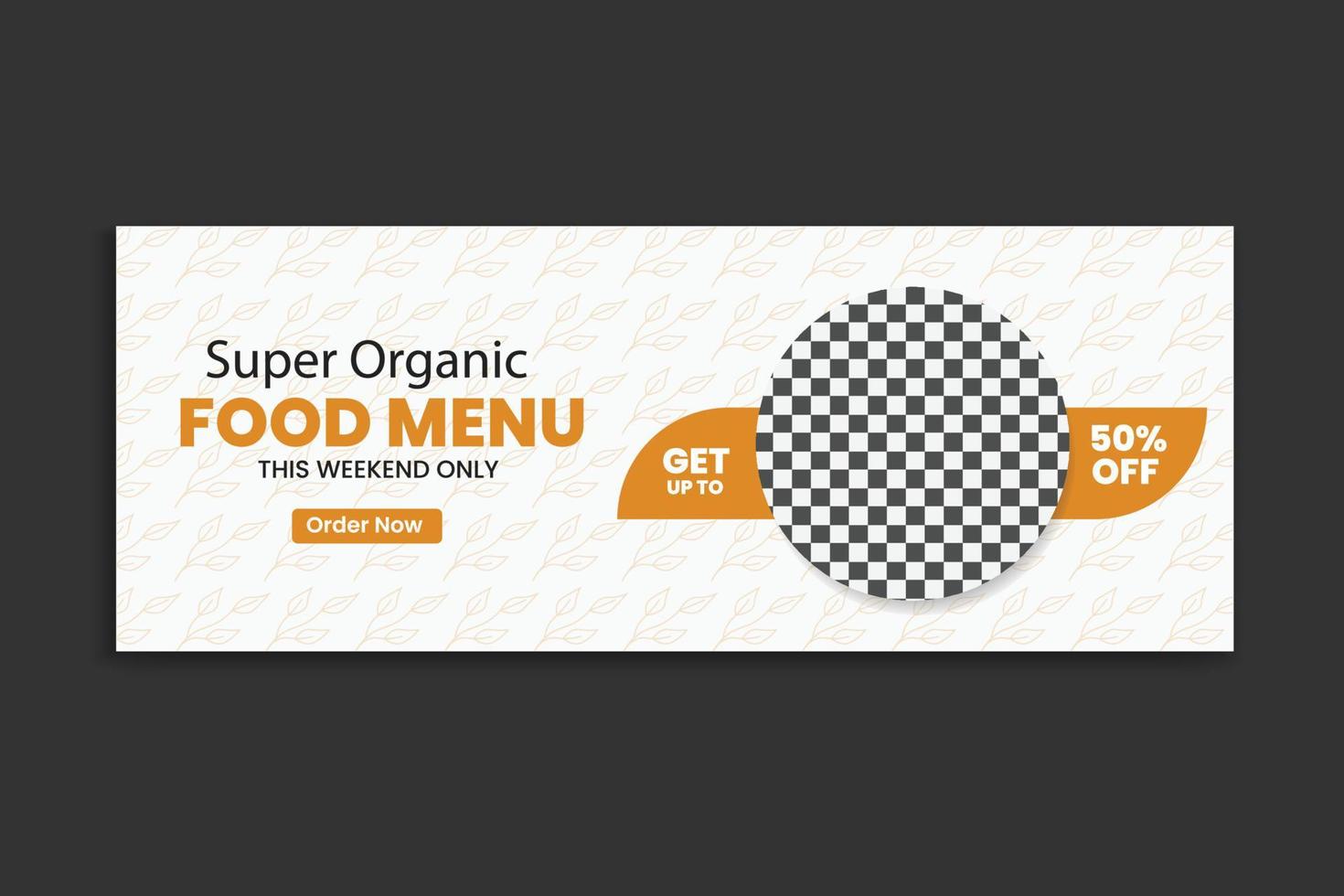 food social media cover template, restaurant food web banner design, social media template. free vector